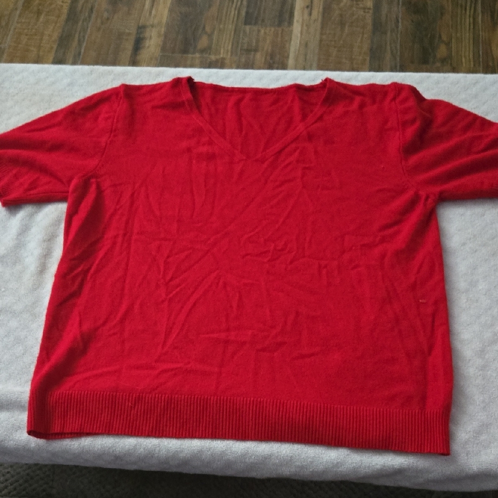 Classic V-Neck Red Sweater